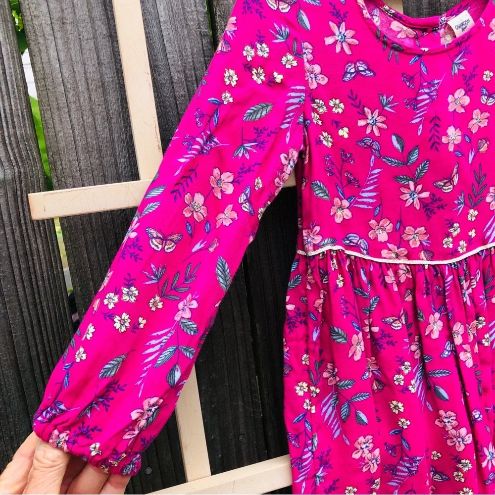 OSH KOSH B'GOSH Little Girls 4T L/S Dress Dainty Flowers